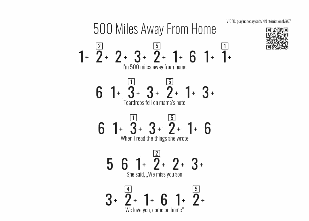 500 Miles Away From Home kalimba song